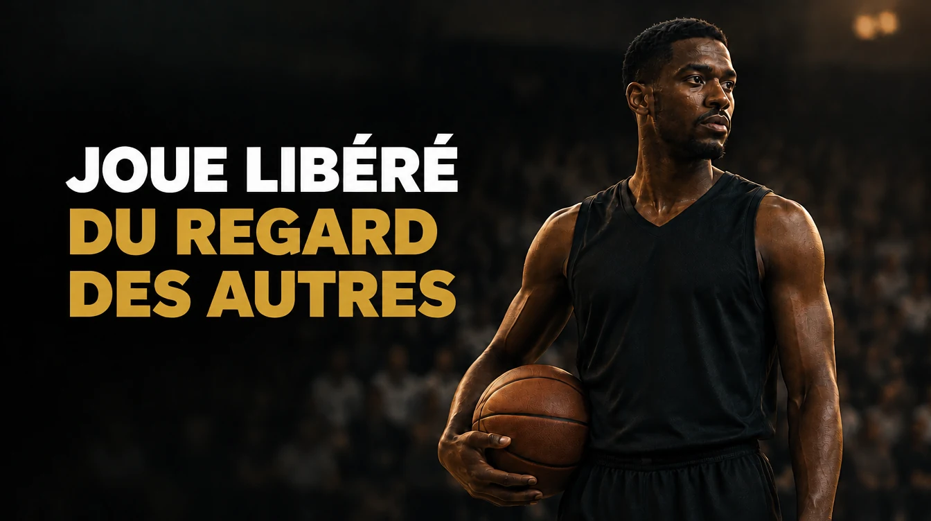 Joue libéré du regard des autres — Worzy Human Light Illustration d’un basketteur tenant son ballon, avec le titre « Joue libéré du regard des autres ».