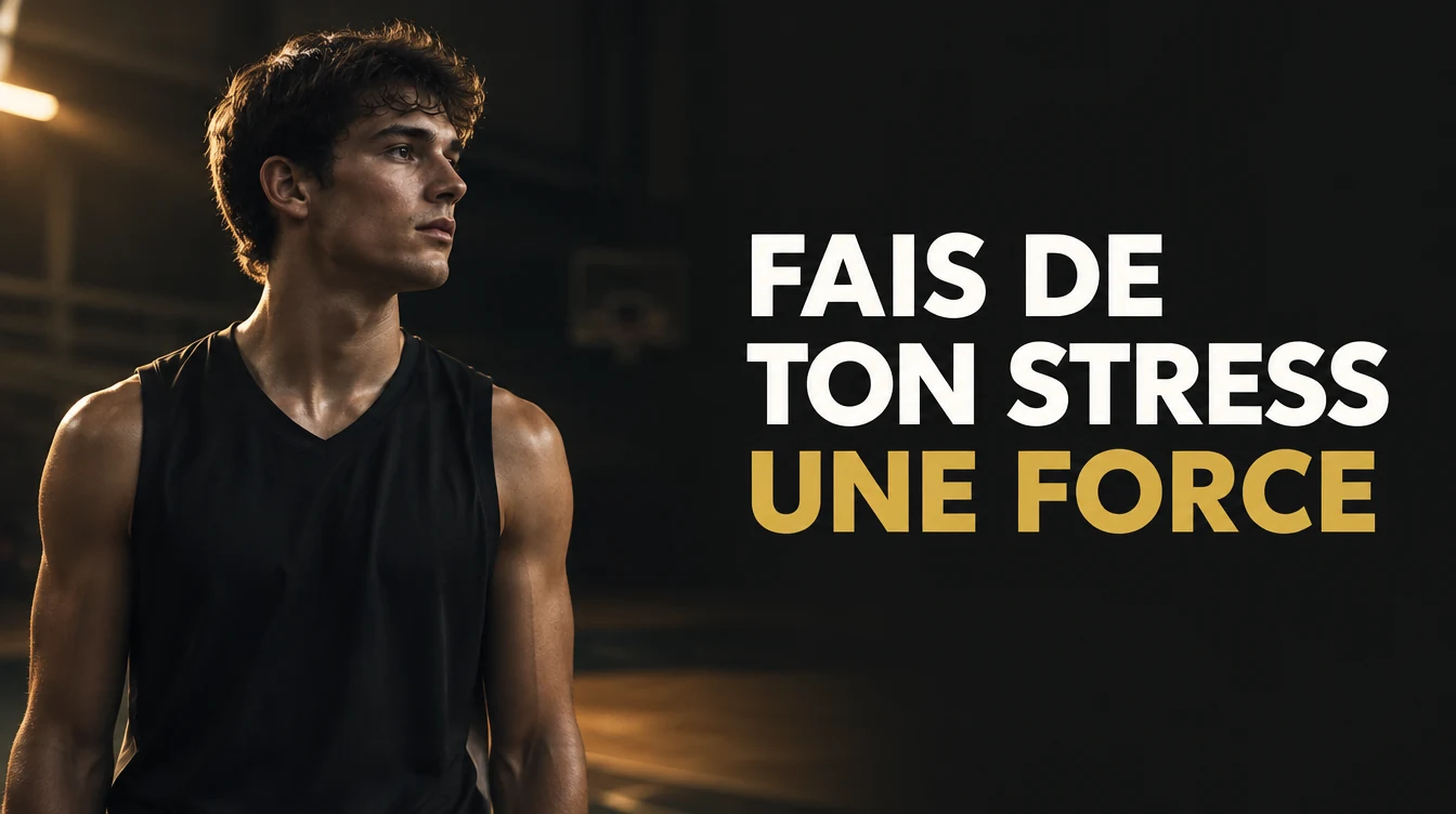 Fais de ton stress une force — Worzy Human Light Illustration d’un basketteur au bord du terrain, avec le titre « Fais de ton stress une force ».
